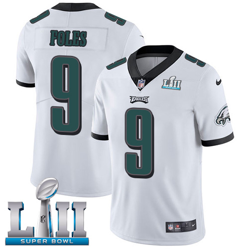 Nike Eagles #9 Nick Foles White Super Bowl LII Men's Stitched NFL Vapor Untouchable Limited Jersey - Click Image to Close